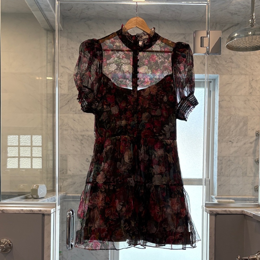Alice + Olivia Dark Floral Mini Dress